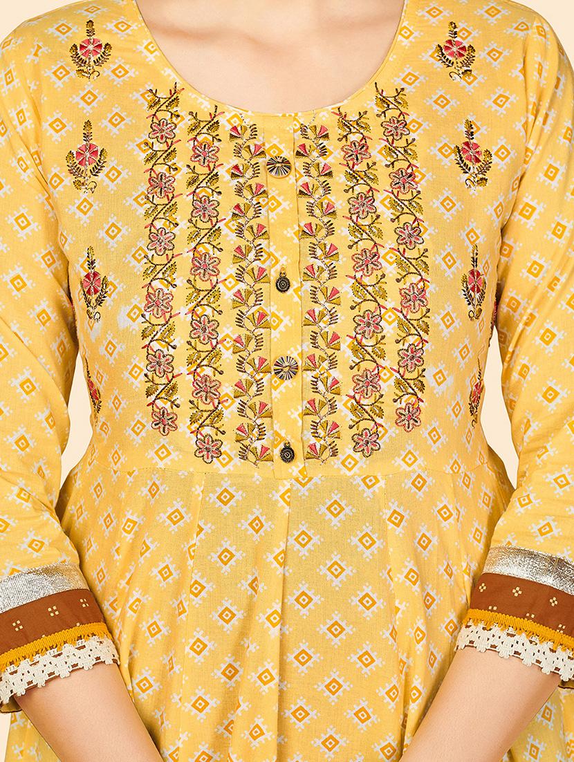 yellow cotton suit set - 18306168 - Standard Image - 4