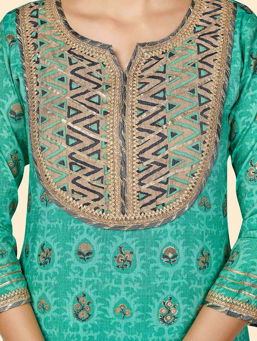 turquoise rayon suit set - 18306199 - Standard Image - 4