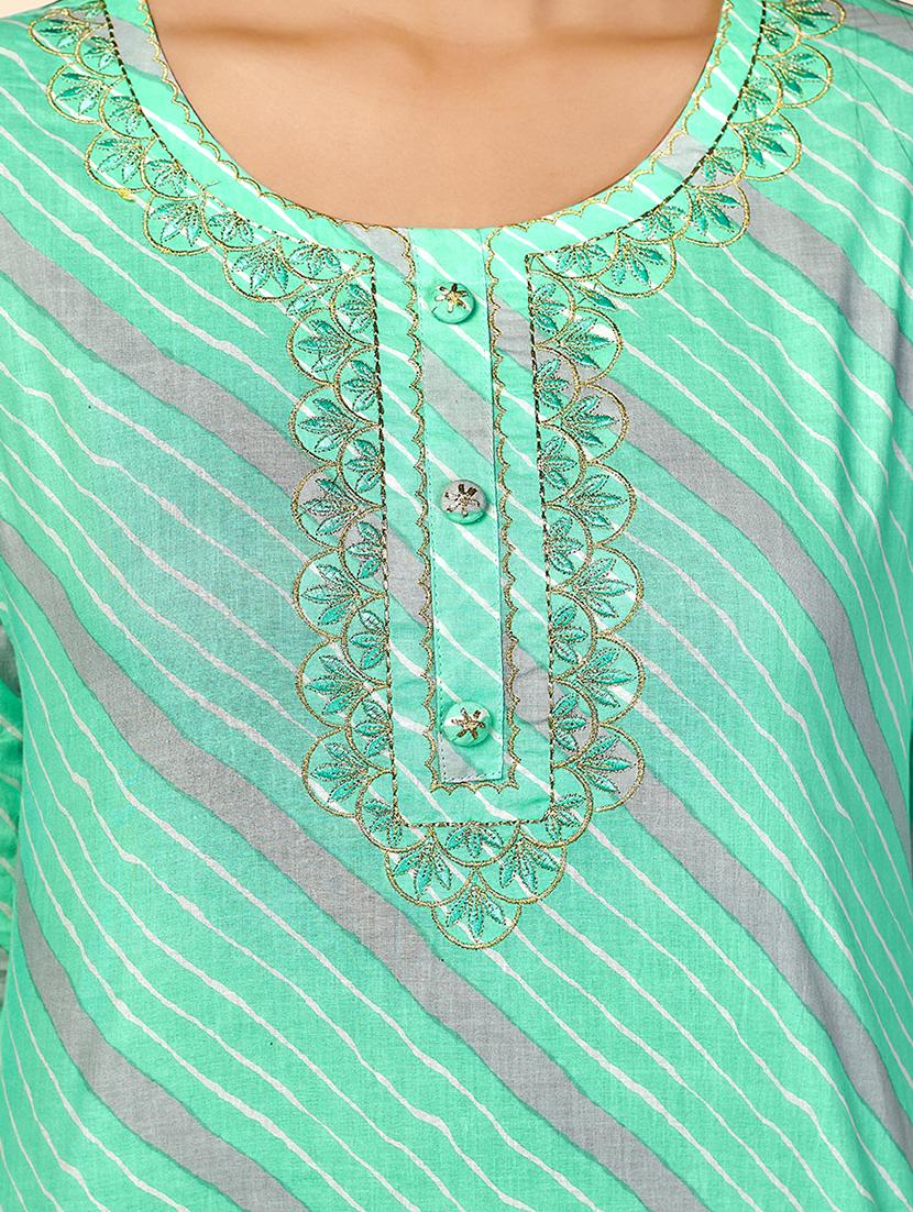 turquoise cotton suit set - 18306216 - Standard Image - 4