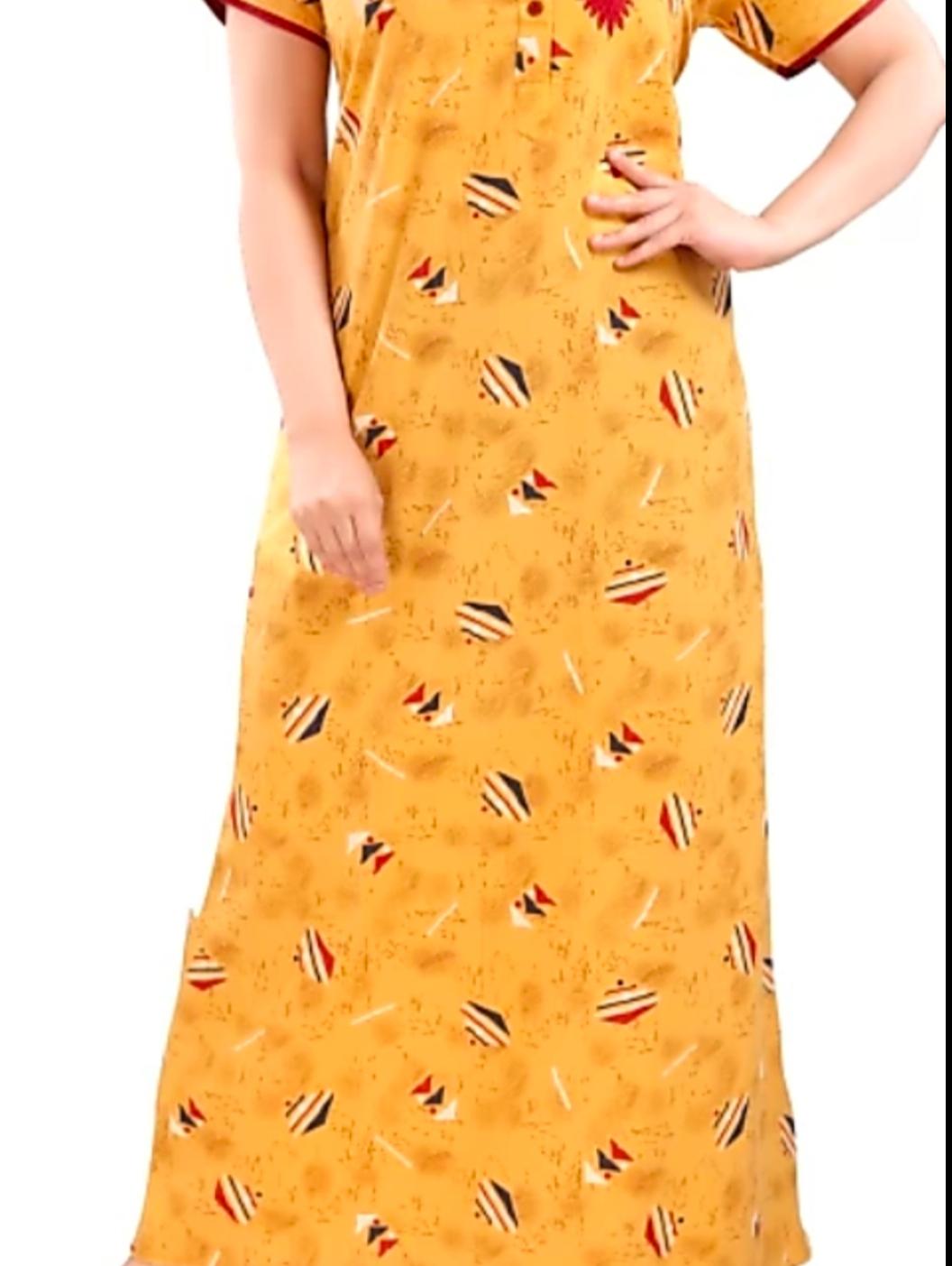 yellow cotton nightwear set - 18306366 - Standard Image - 1
