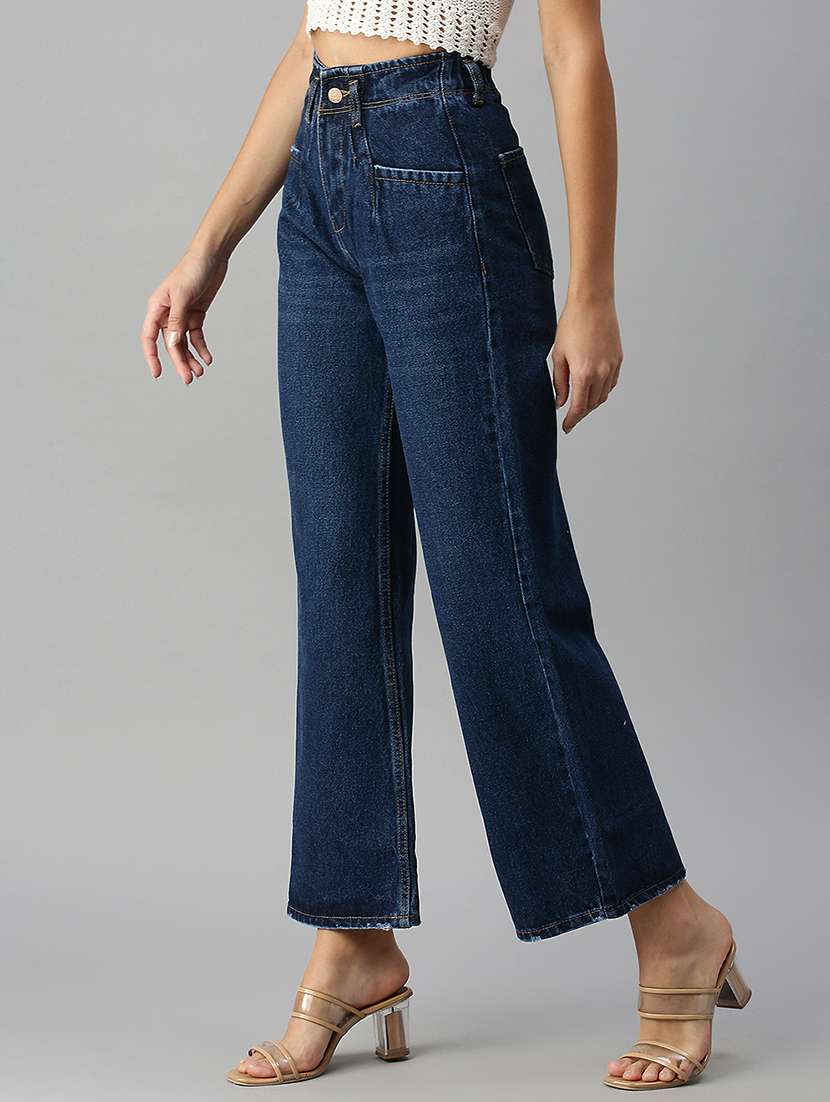 women's plain wide leg jeans - 18306494 -  Standard Image - 1