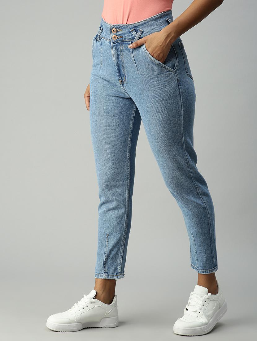 high rise stone washed denim jean - 18306495 -  Standard Image - 1