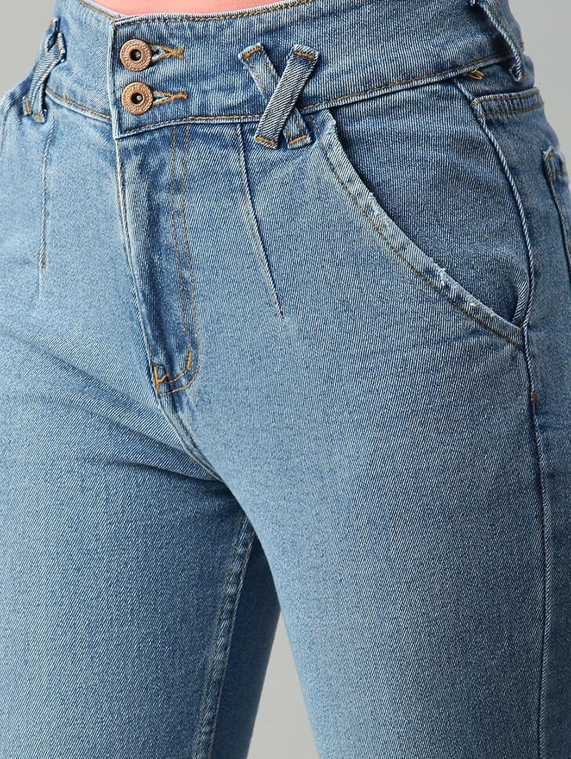 high rise stone washed denim jean - 18306495 - Standard Image - 4