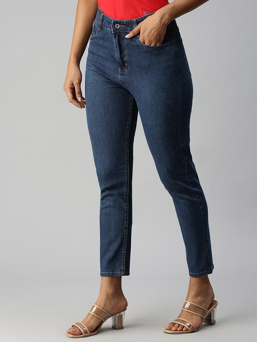 high rise stone washed denim jean - 18306501 -  Standard Image - 1