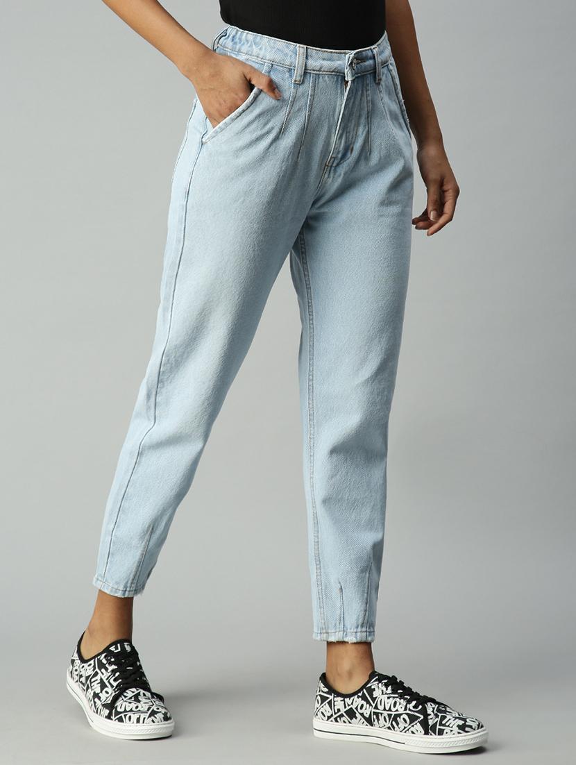high rise stone washed denim jean - 18306502 -  Standard Image - 1