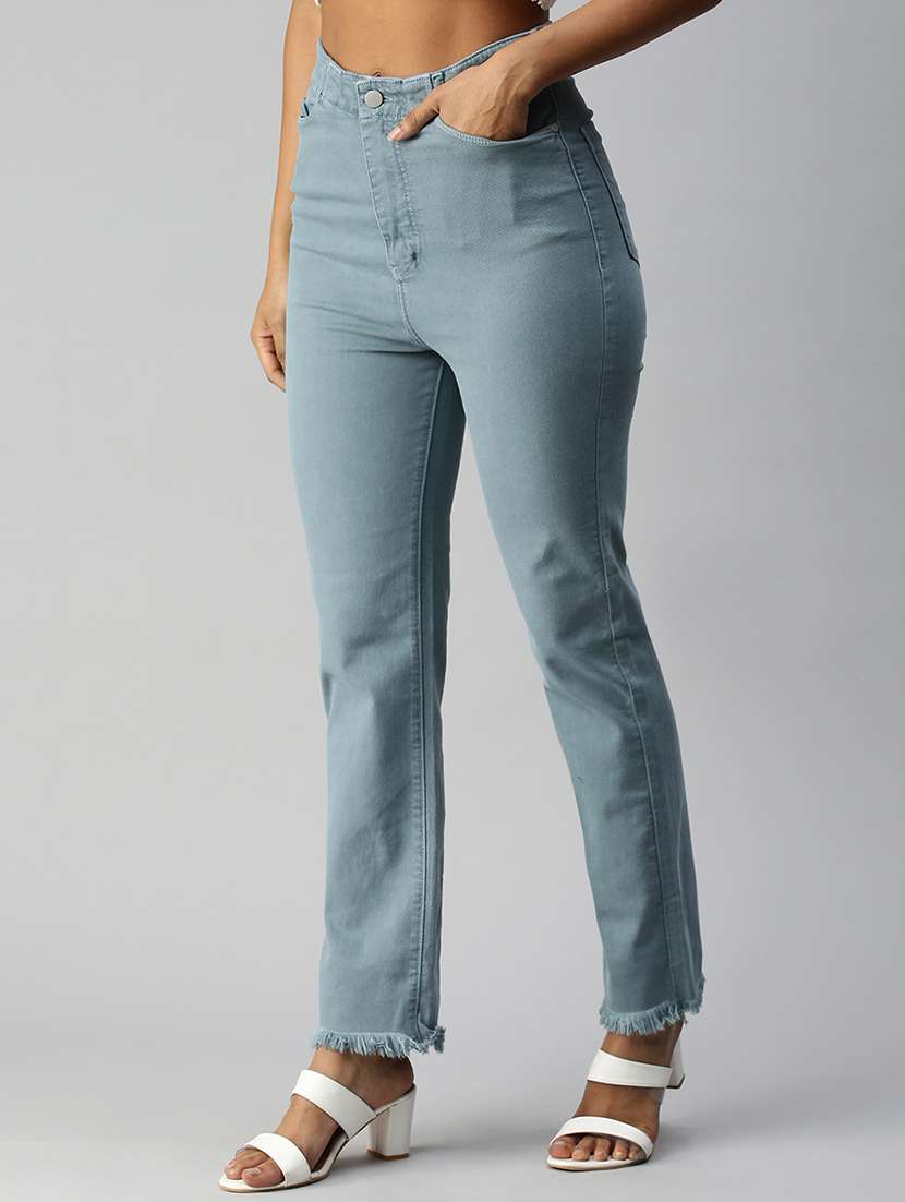 women's plain straight fit jeans - 18306515 -  Standard Image - 1