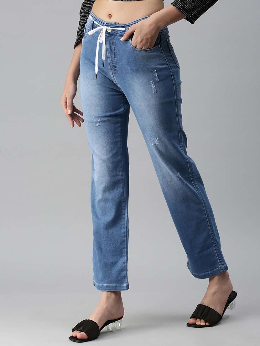 women's distress bootcut fit jeans - 18306531 -  Standard Image - 1