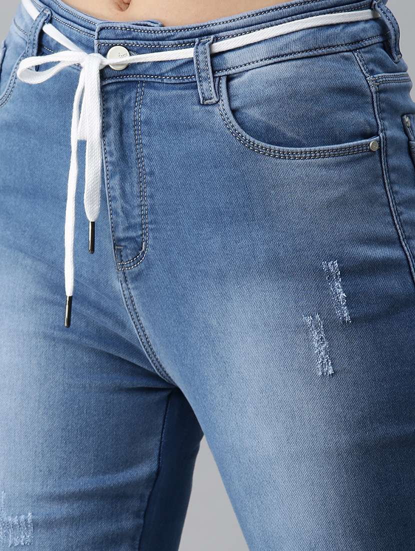 women's distress bootcut fit jeans - 18306531 -  Standard Image - 4