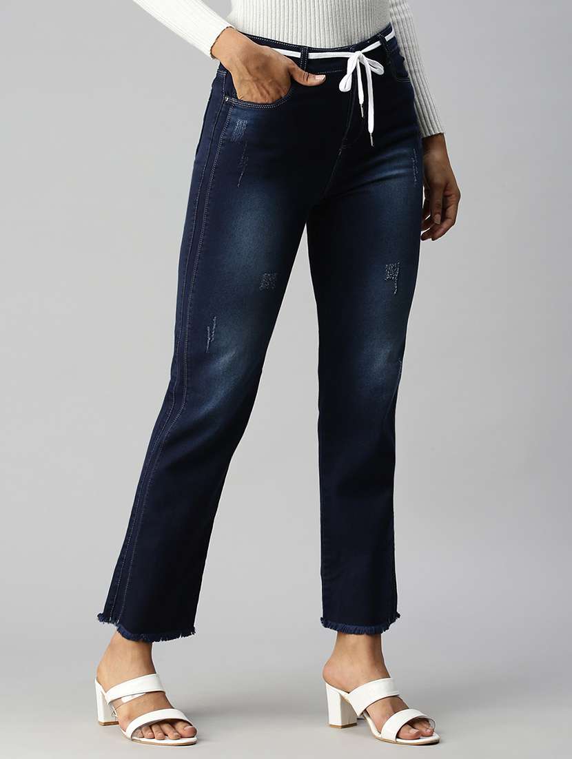 women's distress straight fit jeans - 18306534 -  Standard Image - 1