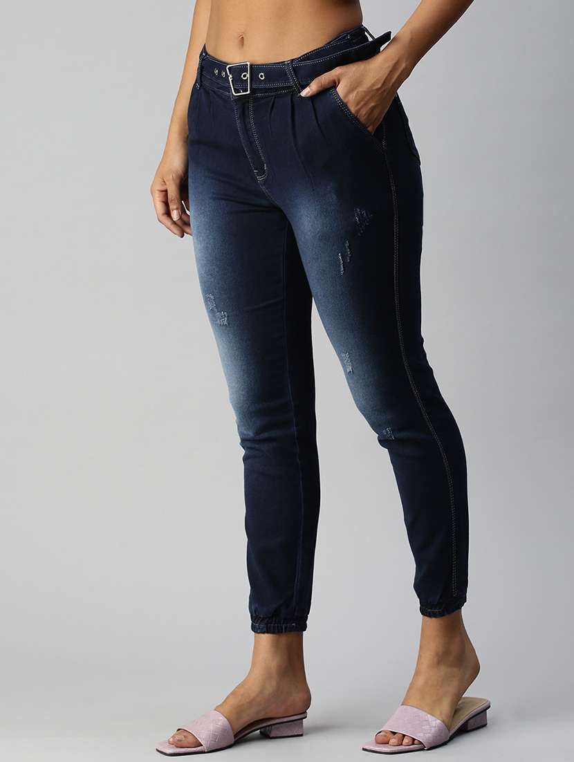 mid rise solid jogger - 18306550 -  Standard Image - 1