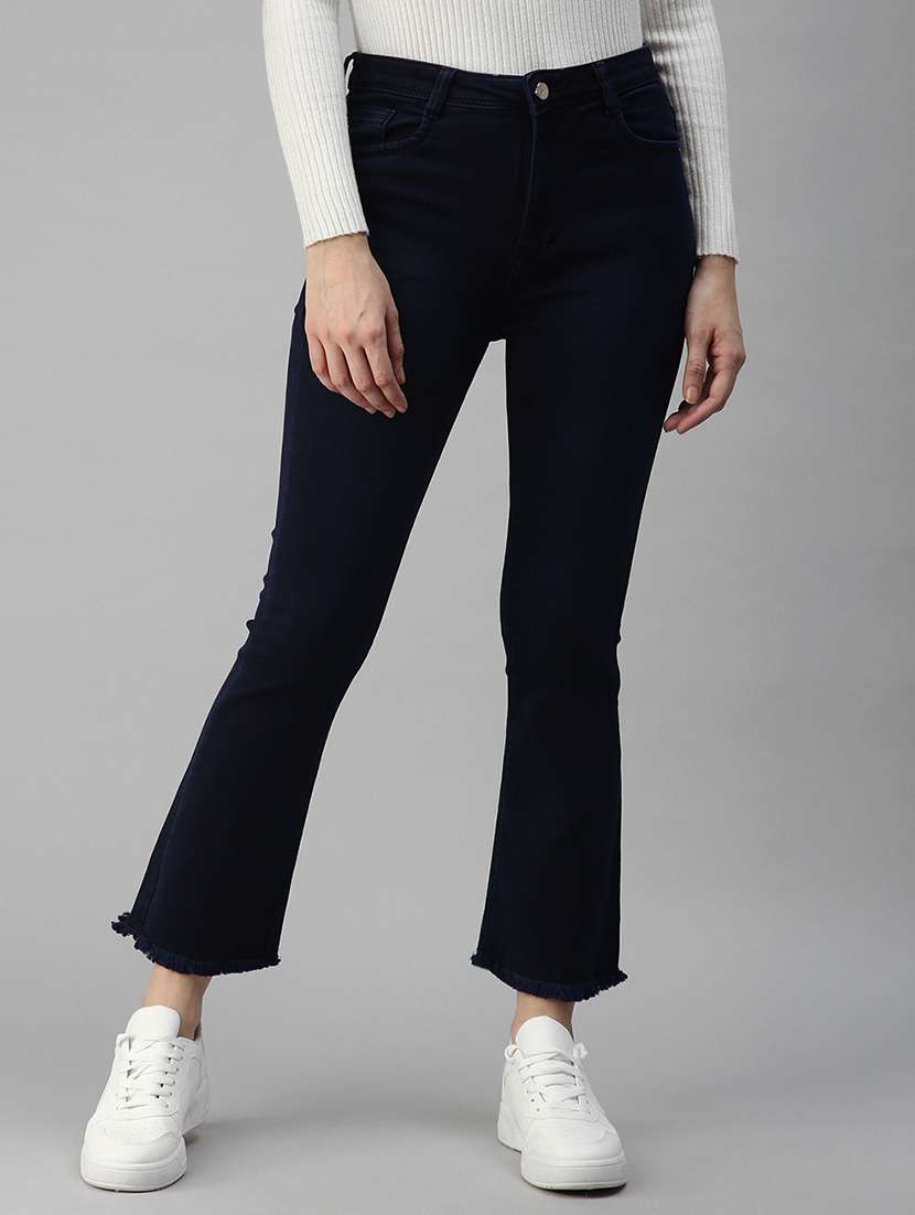 mid rise stone wash denim jean