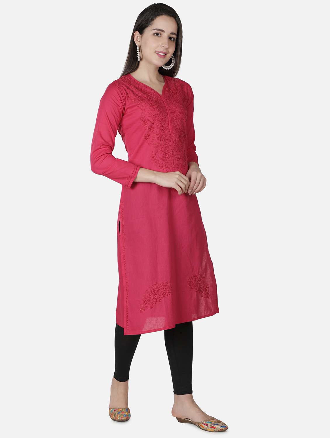 women's straight kurta - 18306938 -  Standard Image - 1