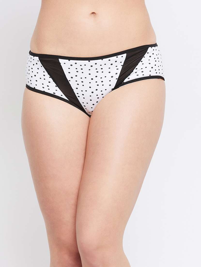white printed hipster panty
