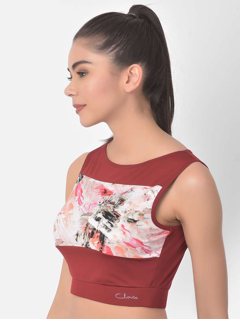 women's color block boat neck t-shirt - 18307483 -  Standard Image - 1