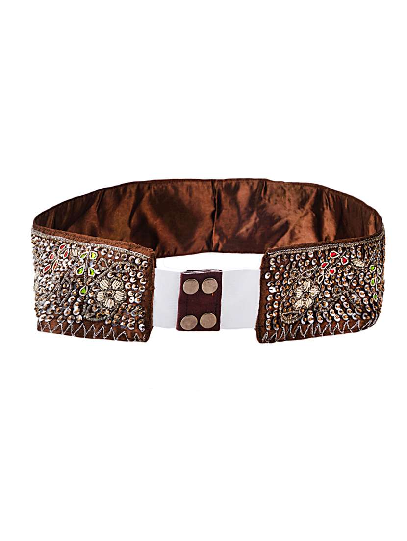 brown satin belt