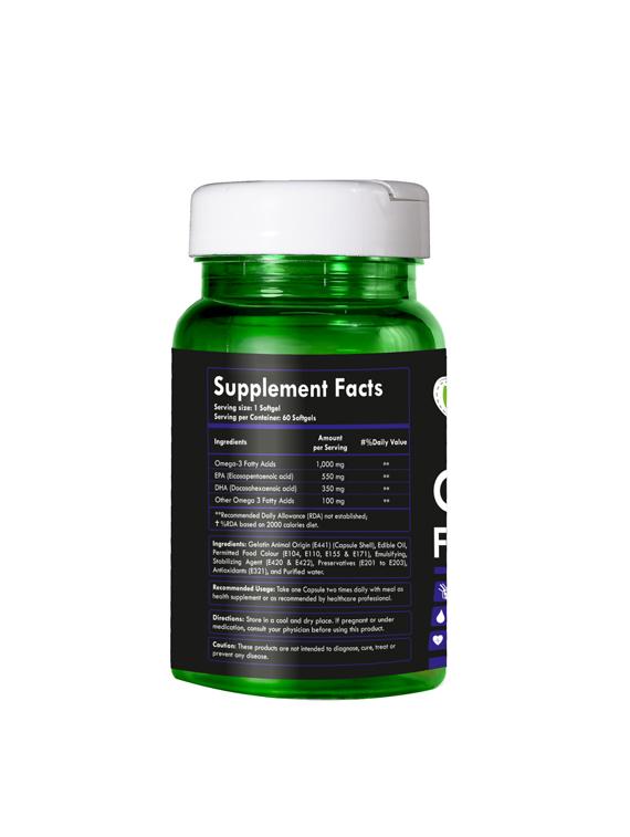 vegan bit omega 3 fatty acid, fish oil for health heart, brain and eye. - 18307635 - Standard Image - 1