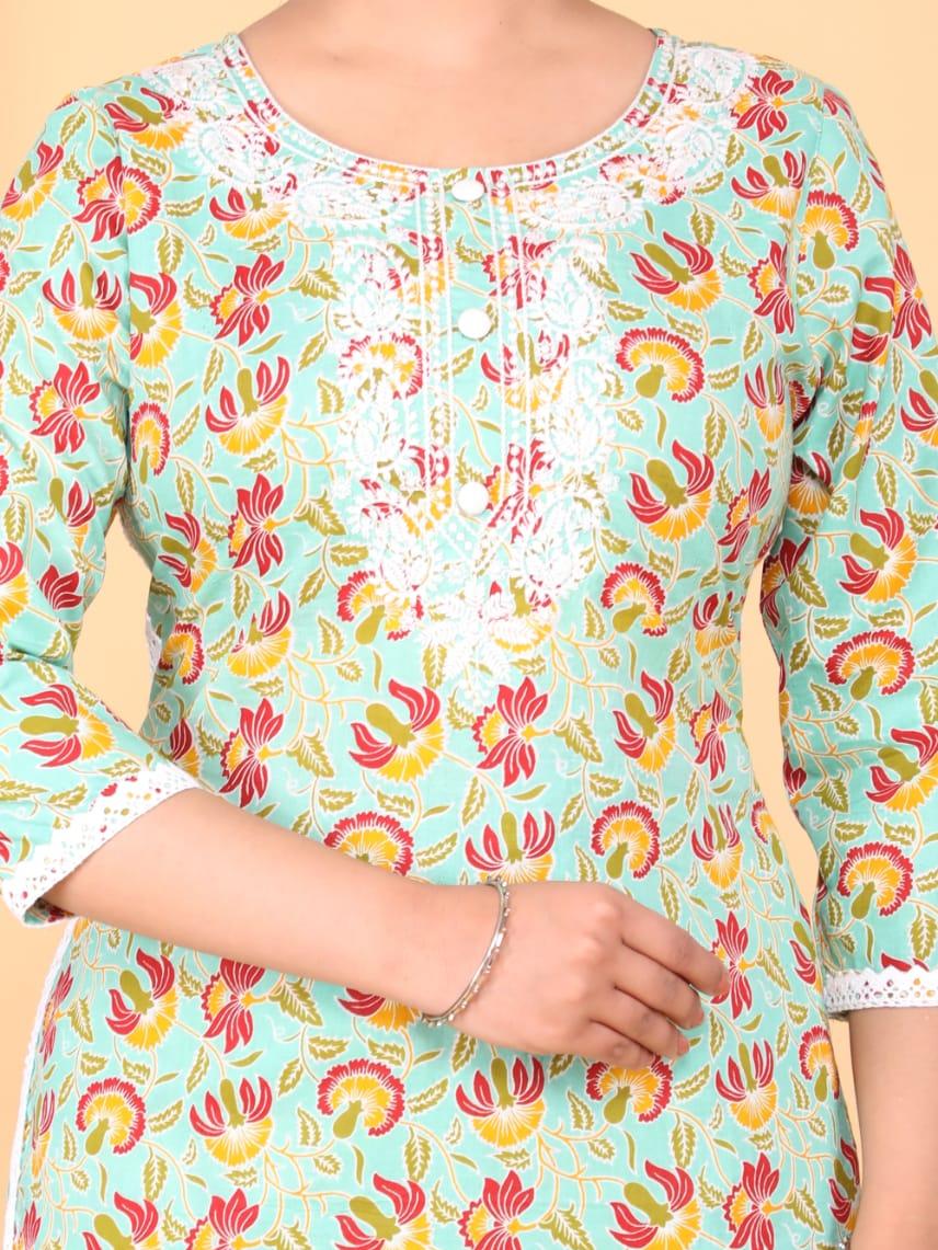 cotton printed suit with dupatta set - 18308029 - Standard Image - 1