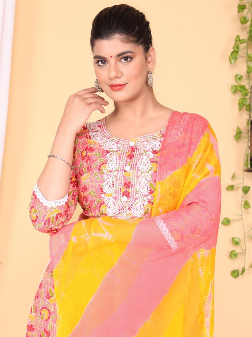 cotton printed suit with dupatta set  - 18308030 -  Standard Image - 1