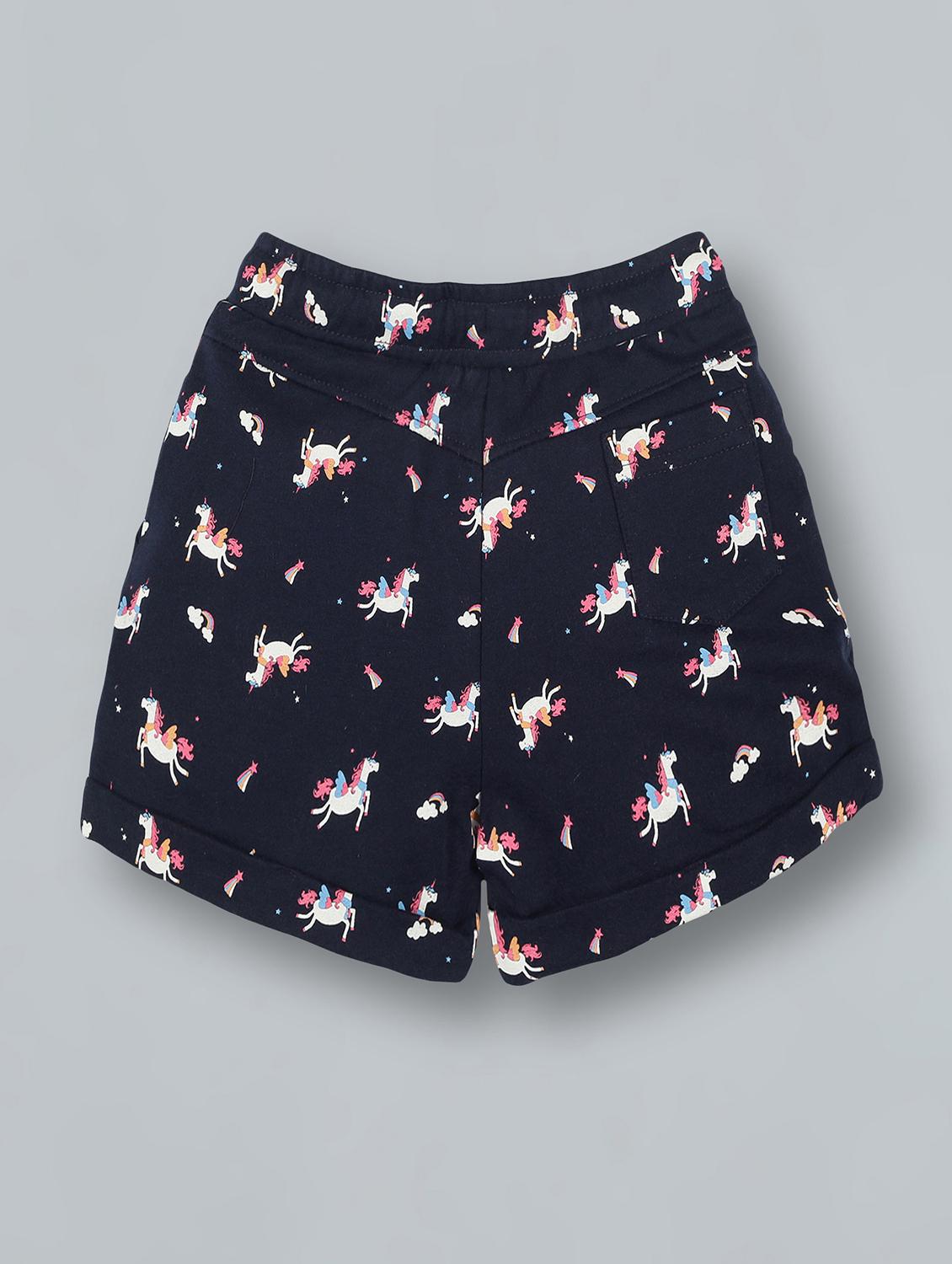 navy blue printed shorts - 18308081 - Standard Image - 1