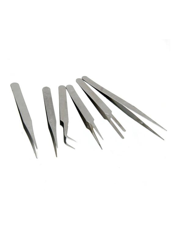 alis 6pcs steel stainless anti-staticelectronics repair tools kit with dual ends metal spudgers and black tweezers - 18308097 - Standard Image - 1