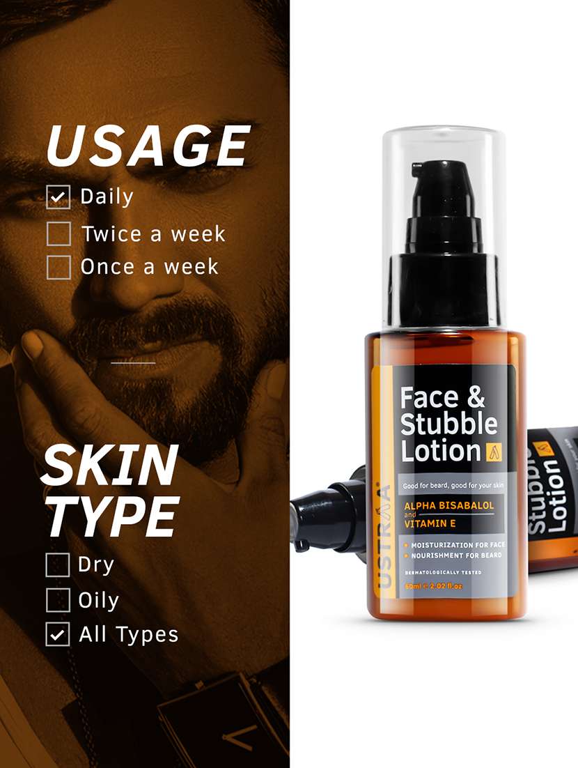 ustraa face & stubble lotion - 60ml - set of 2 - 18308199 -  Standard Image - 1