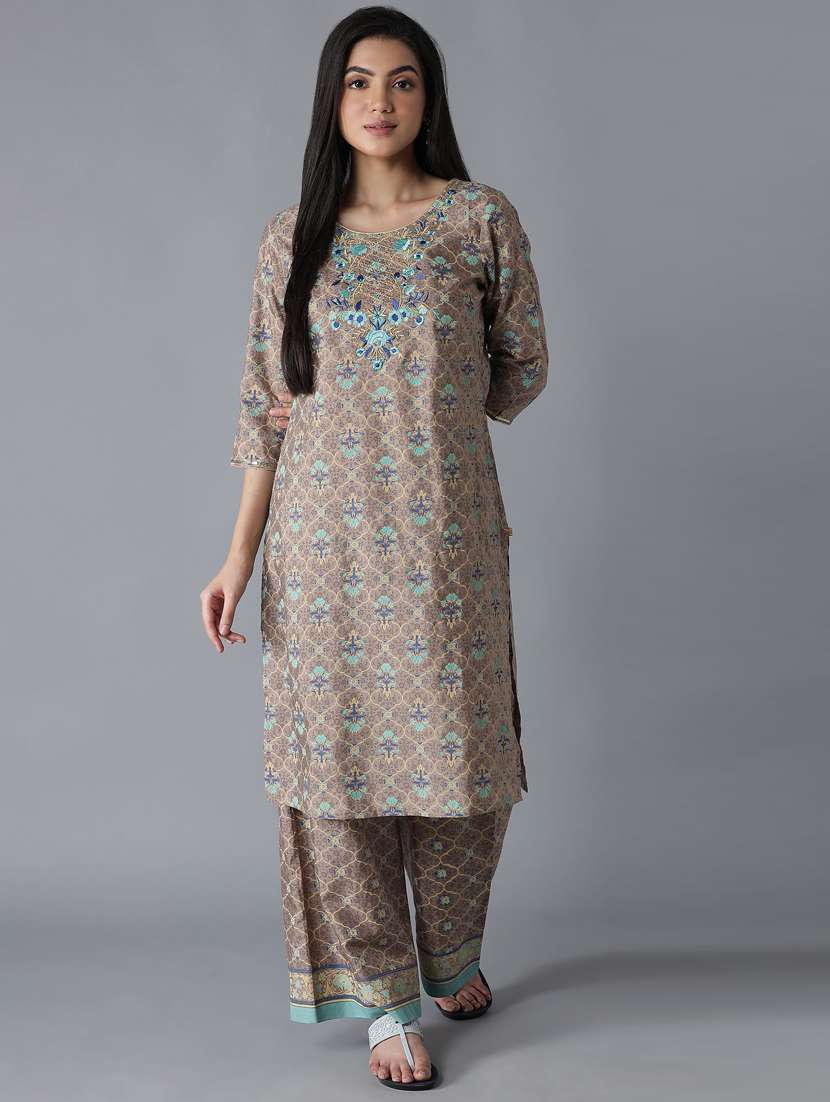 brown modal kurta palazzo  set