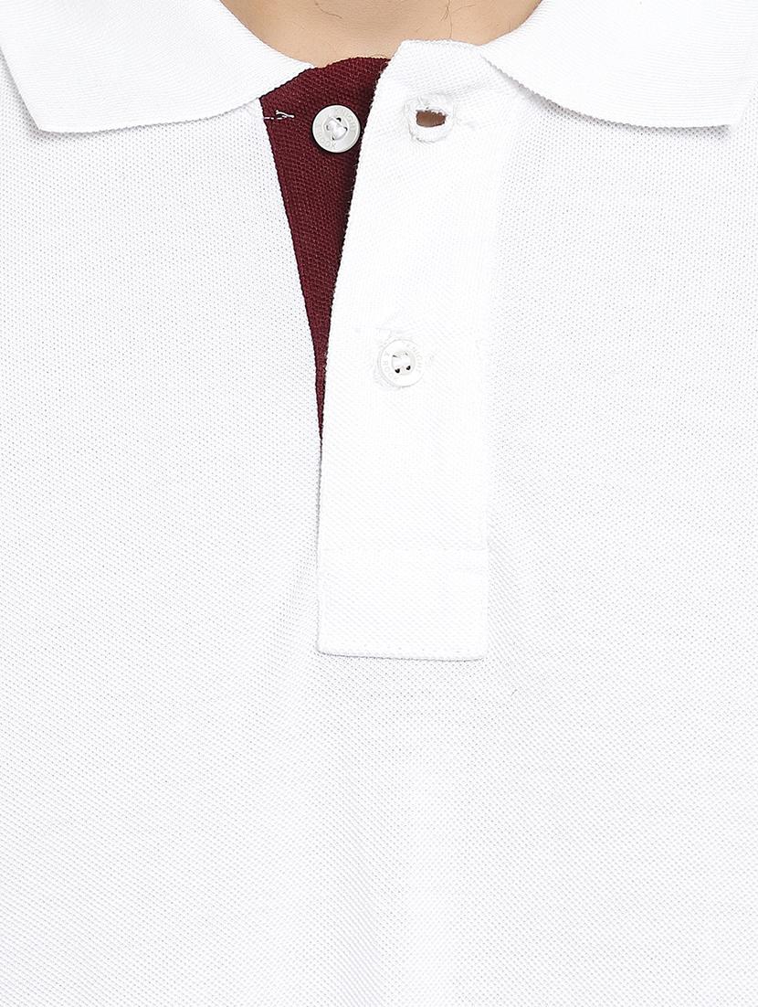 white solid polo t-shirt - 18308892 - Standard Image - 4
