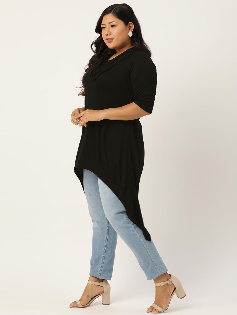 black solid asymmetric top - 18308959 -  Standard Image - 1