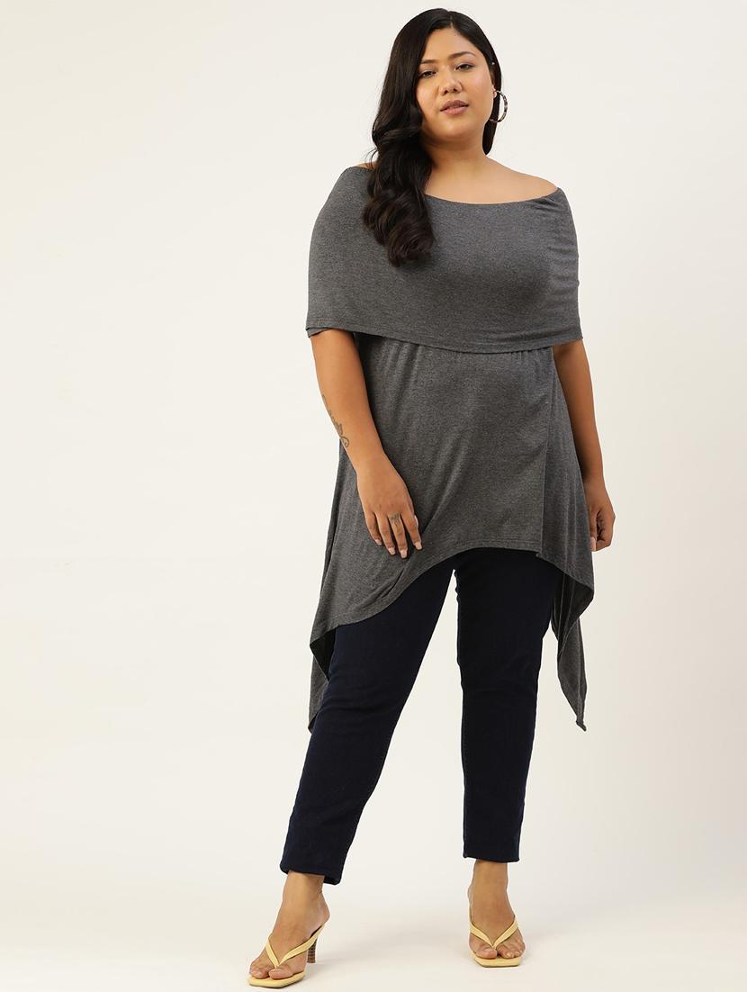 grey solid asymmetric top - 18308960 -  Zoom Image - 0