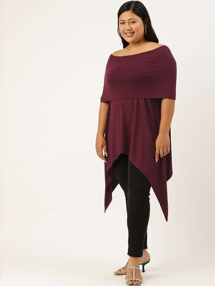 purple solid asymmetric top - 18308964 -  Standard Image - 1