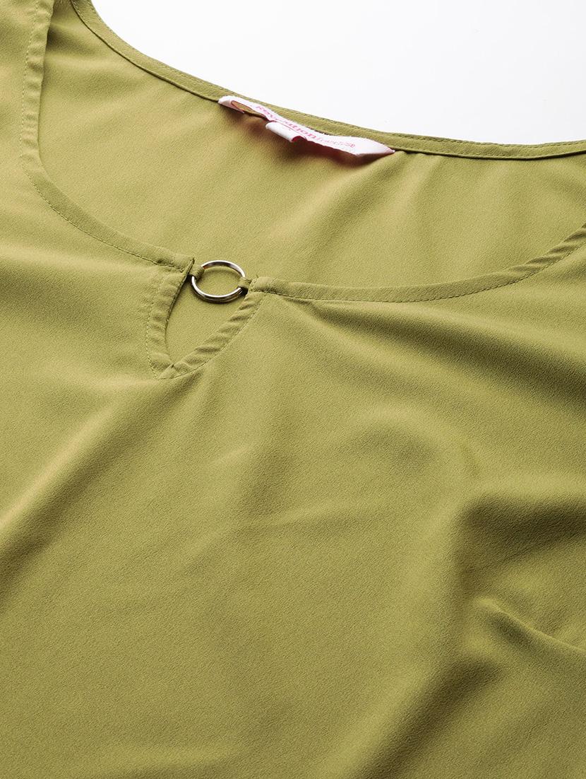 olive solid regular top - 18308979 - Standard Image - 4