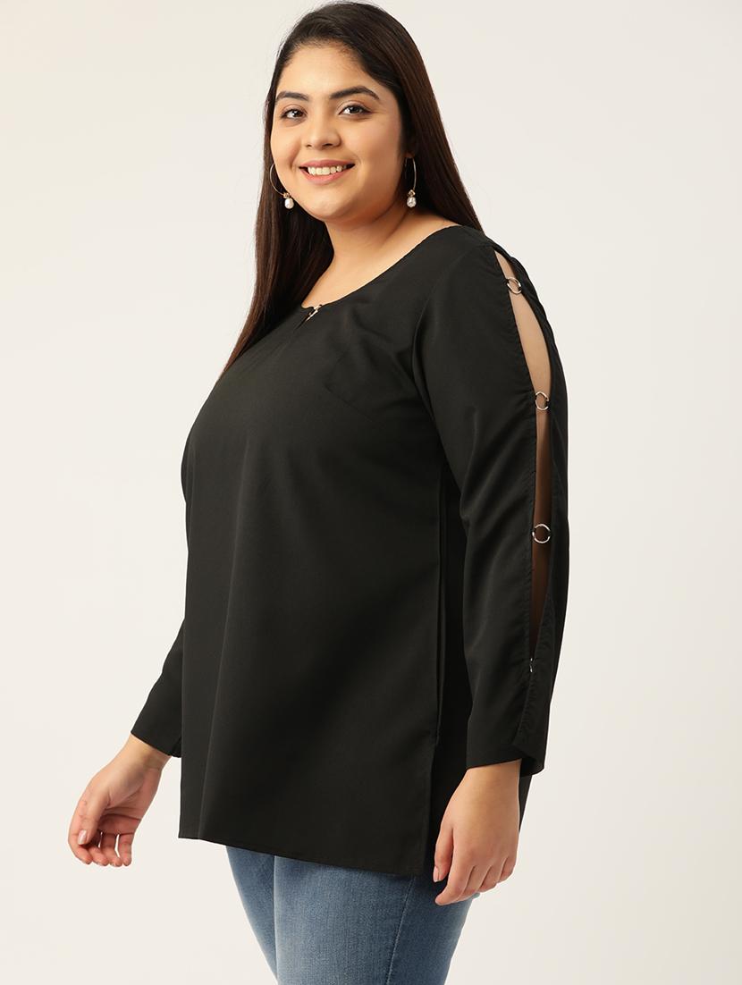 black solid regular top - 18308980 -  Standard Image - 1
