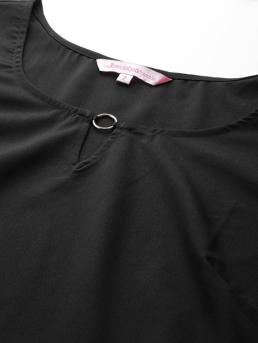 black solid regular top - 18308980 - Standard Image - 4