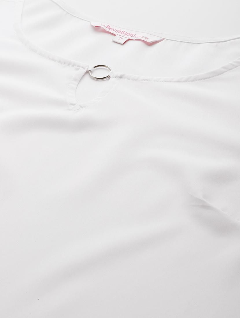 white solid regular top - 18308981 - Standard Image - 4
