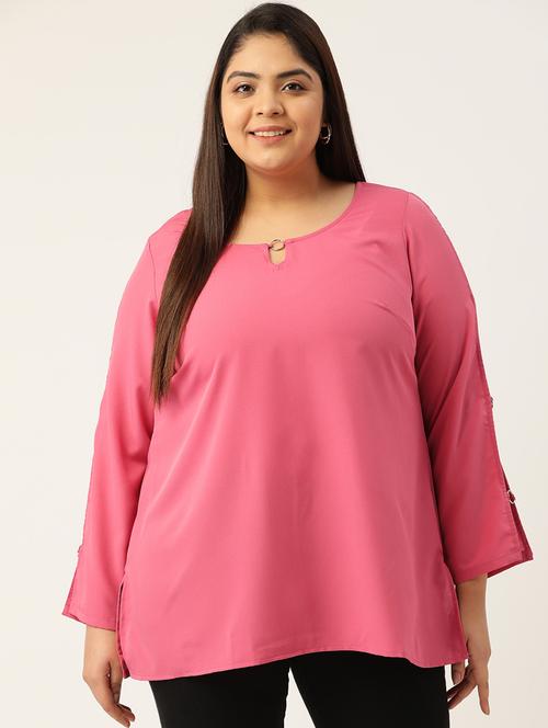 pink solid regular top - 18308982 - Standard Image - 0