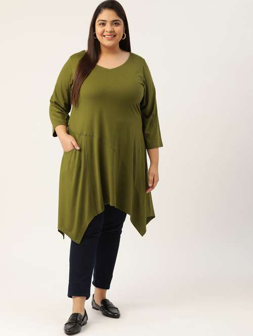 green solid asymmetric top - 18309002 -  Standard Image - 0