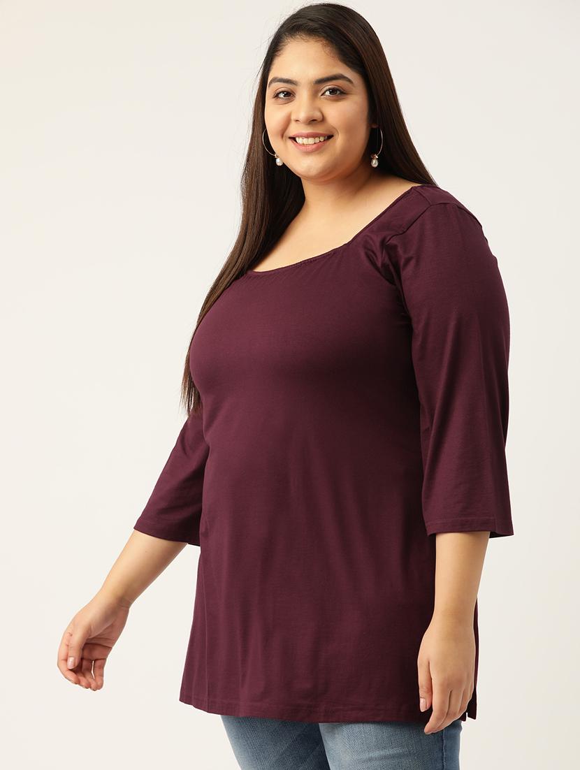 purple solid plus top - 18309006 -  Standard Image - 1