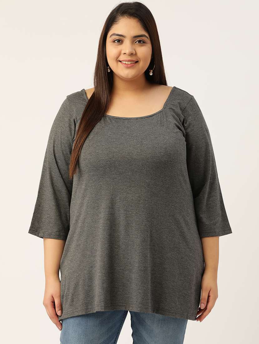 grey solid plus top