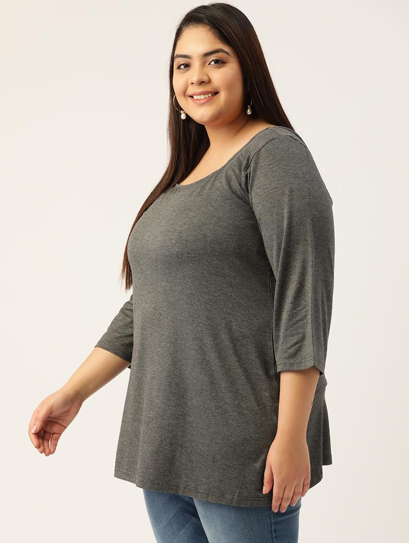 grey solid plus top - 18309012 -  Standard Image - 1