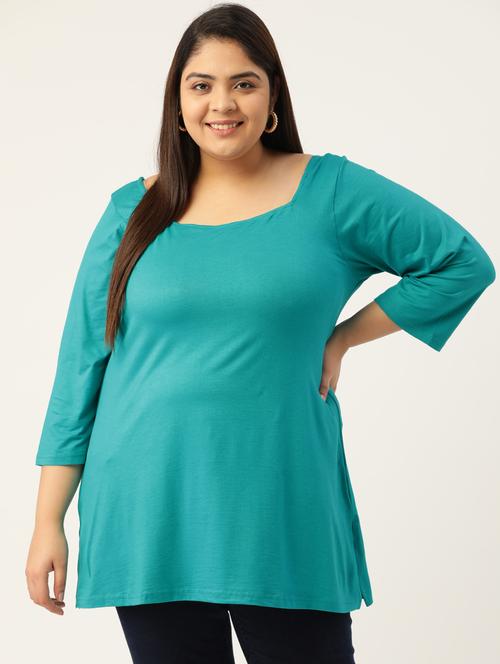 blue solid regular top - 18309016 - Standard Image - 0