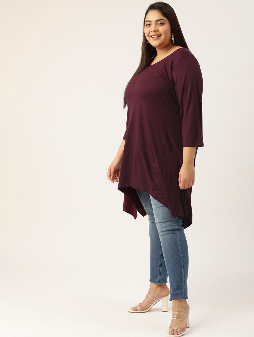 purple solid asymmetric top - 18309052 -  Standard Image - 1