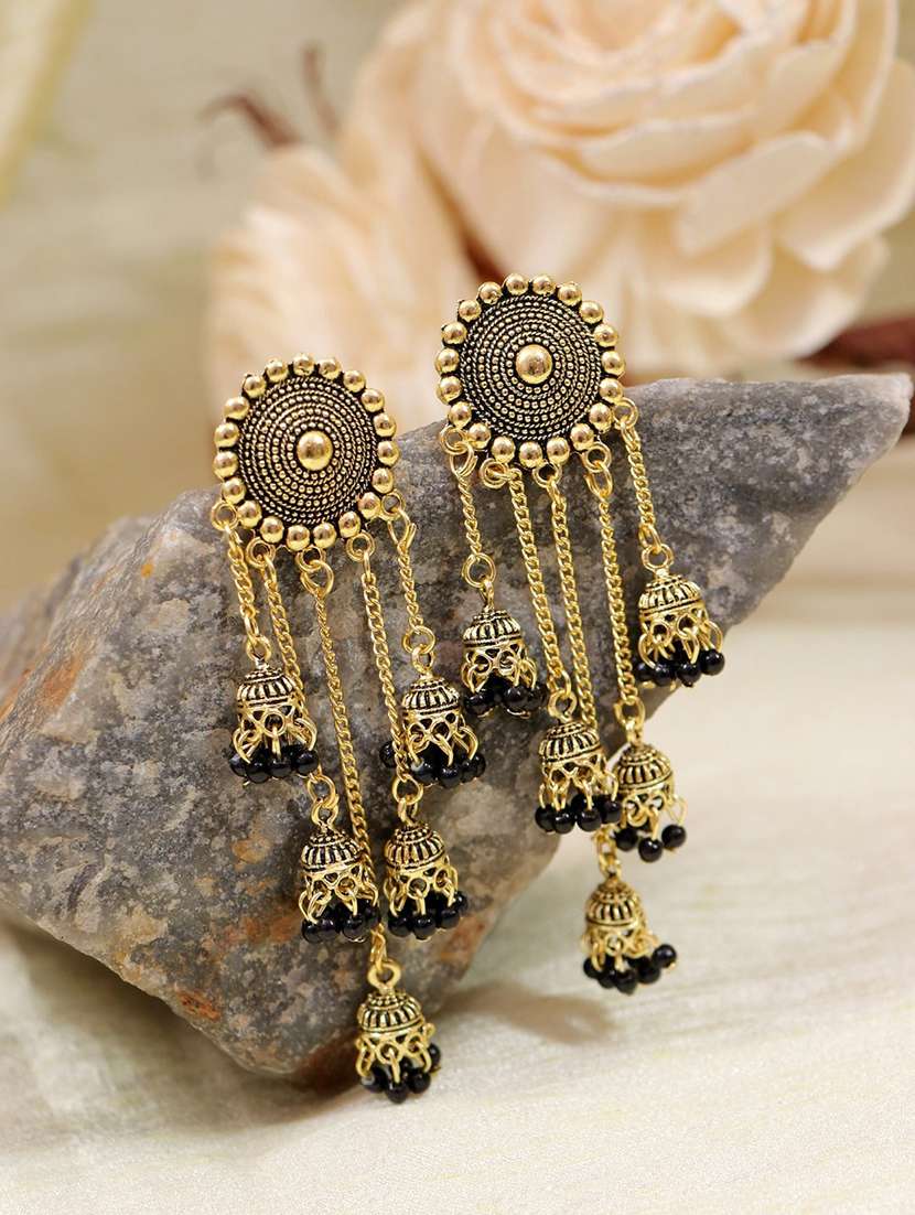 Black Metal Drop Earring