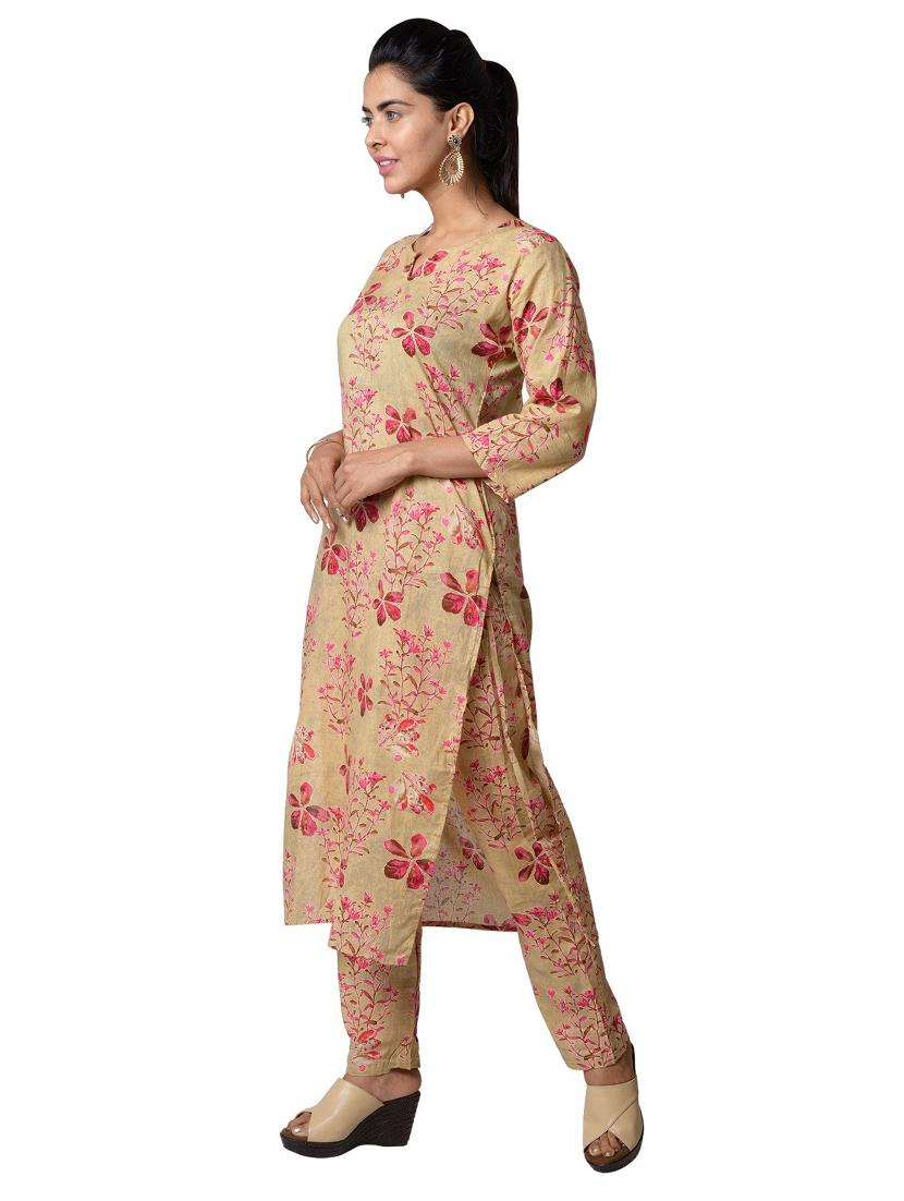 pink cotton kurta pant  set - 18309379 -  Standard Image - 1
