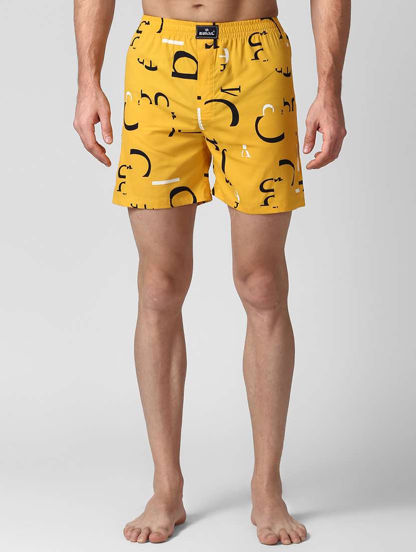 yellow printed boxer
