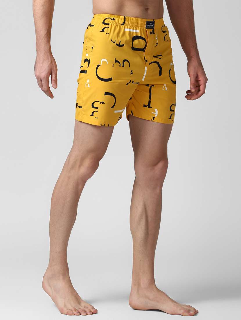 yellow printed boxer - 18309567 - Standard Image - 1