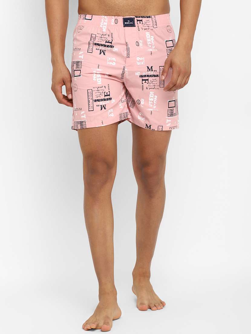 pink printed boxer