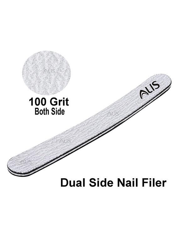 alis nail filer double sided for nail shaper nail file grey straight pack of 11 (grey straight nail file 11 pcs) - 18310217 - Standard Image - 1