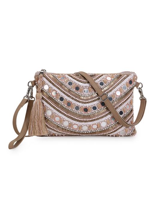 pink embellished regular sling bag - 18310283 - Standard Image - 0