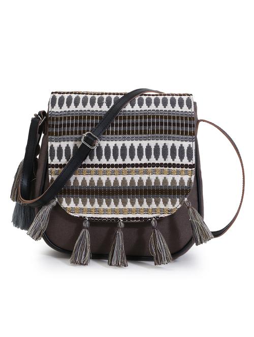 grey printed regular sling bag - 18310292 - Standard Image - 0