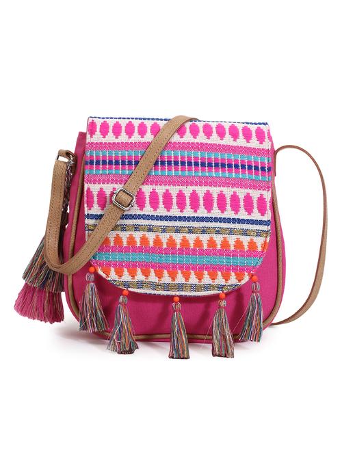 pink printed regular sling bag - 18310293 -  Standard Image - 0
